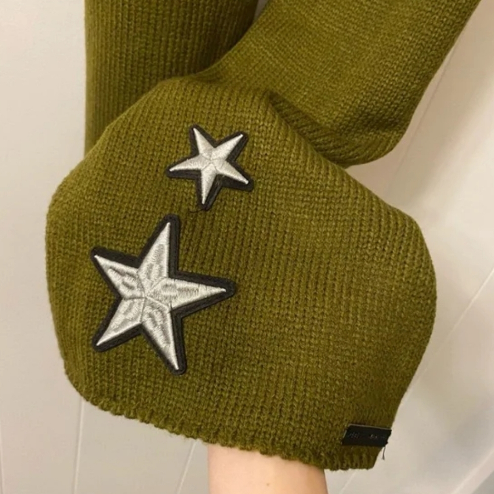 Rebecca Minkoff Star Applique Embroidered Olive Green